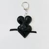 DU MATIN Double Heart Keyring_black