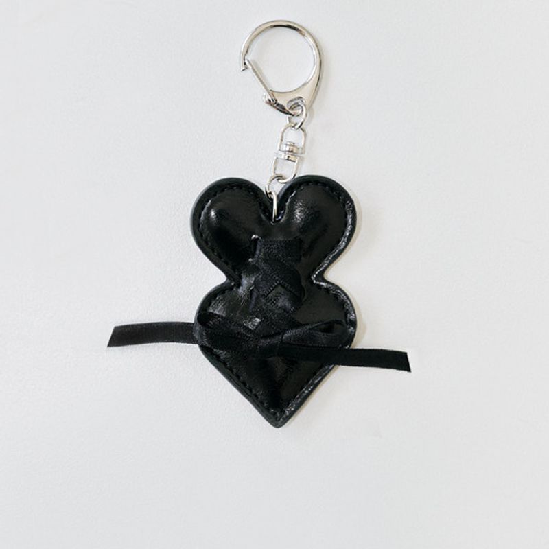 

DU MATIN Double heart keyring_black black