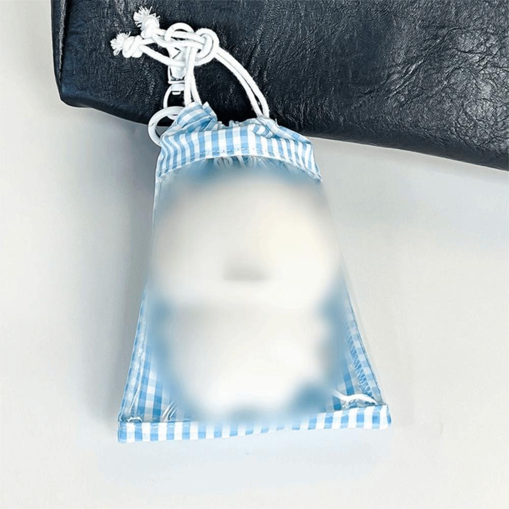 Bolsa de Exibição de Bonecas Gingham Grande Capacidade Bolsa de Armazenamento de Maquiagem Nova Bolsa com Cordão Bonecas