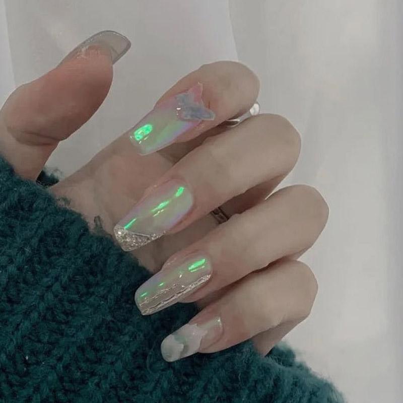 1 PC Nail Tool Ice Transparent Nude Color Powder Aurora Powder Net Red Manicure Magic Color Mirror Flour Powder