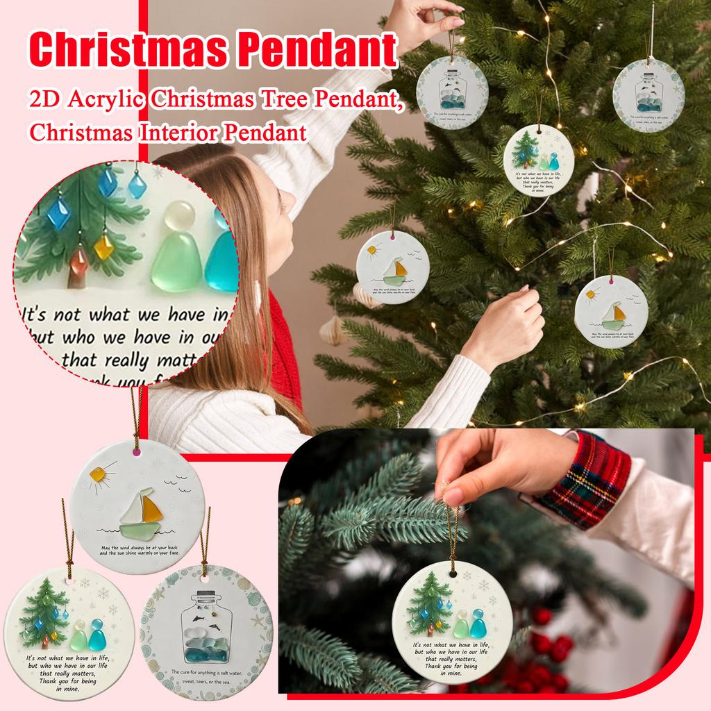 2D Acrylic Christmas Tree Pendant, Christmas Interior Pendant