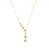 Women Gradient Star Drop Pendant Necklace Delicate Sparkling Lariat Style Chain for Daily and Party Wear