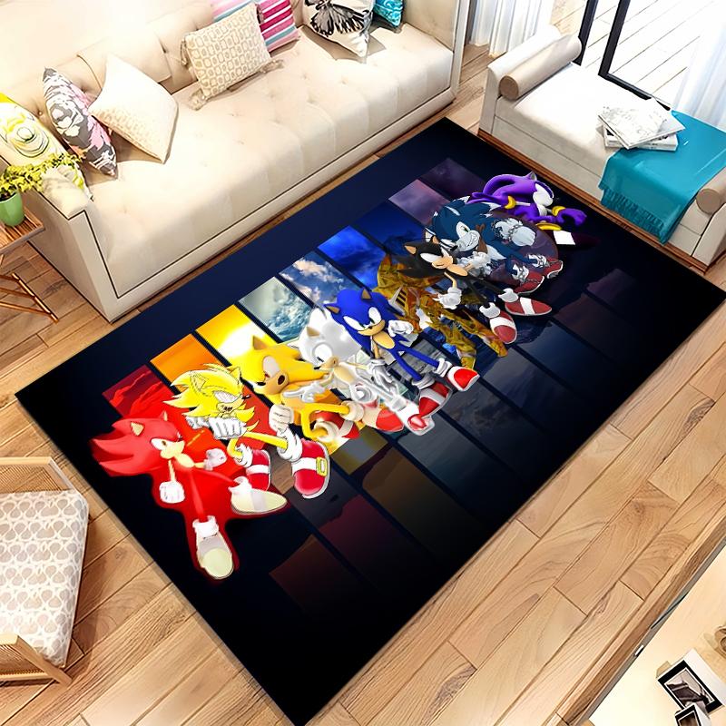 Retro S-Sonic Cartoon Games Living Room Non-Slip Area Rug Soft Carpet for Bedroom Kids Playroom Sofa,Home Decor Doormat Gift