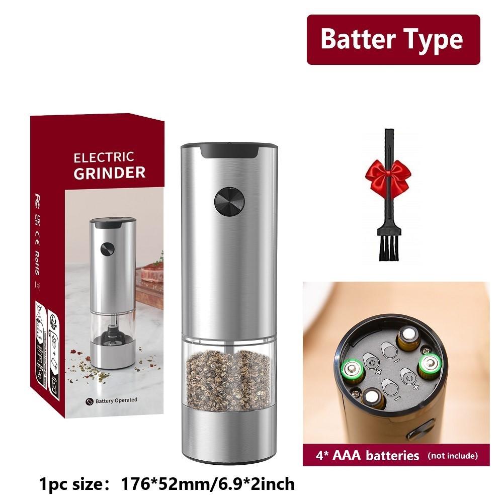 Ensemble de moulins à sel et à poivre électriques avec base, moulins à poivre rechargeables par USB en acier inoxydable, grossièreté réglable, cadeaux argentés
