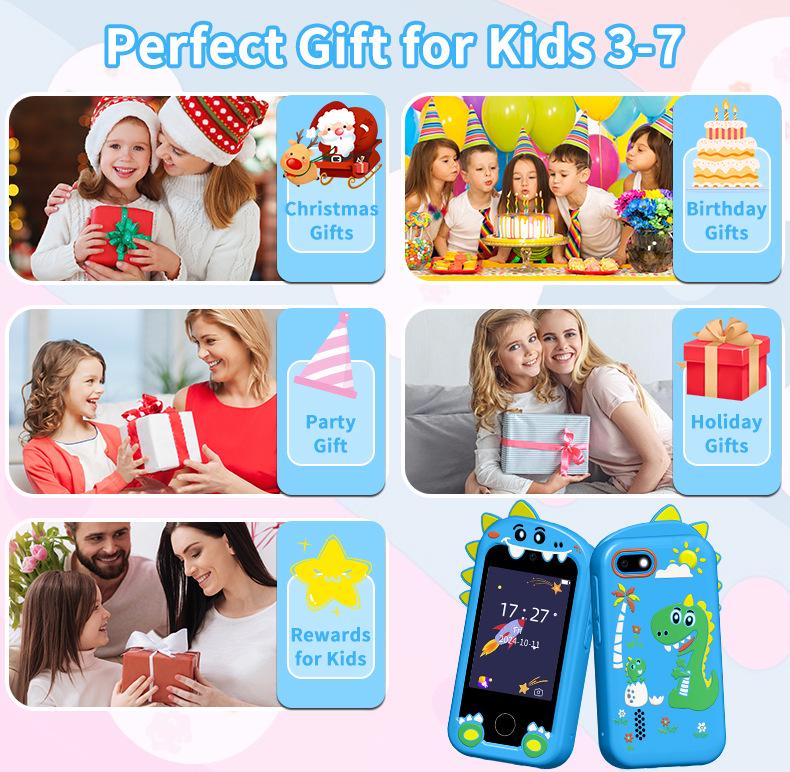 Einhorn Dual-Kamera Pädagogisches Touchscreen-Telefon für Kinder - Frühes Lernen und Weihnachts-Edition