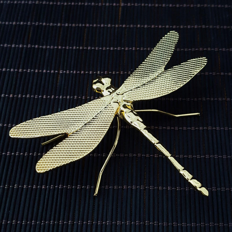 Copper Insect Tea Pet Vintage Dragonfly Figurines Miniatures Desktop Simulation Animal Ornaments Home Decorations
