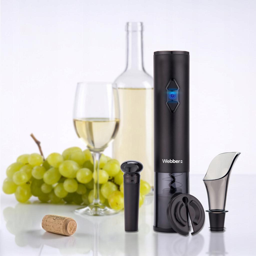 Webber OW6 Automatic Wine Opener Electric 4-in-1 USB Cork Set