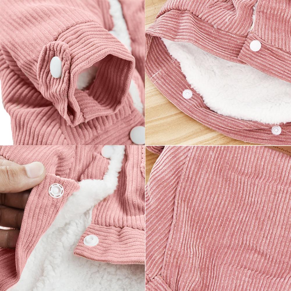 Pet Dog Clothes Dog Jacket Fleece Lining Extra Warm Coat Cat Jacket Dog Denim Jacket Dog Coat Puff Winter Thickening Corduroy Clothes Teddy