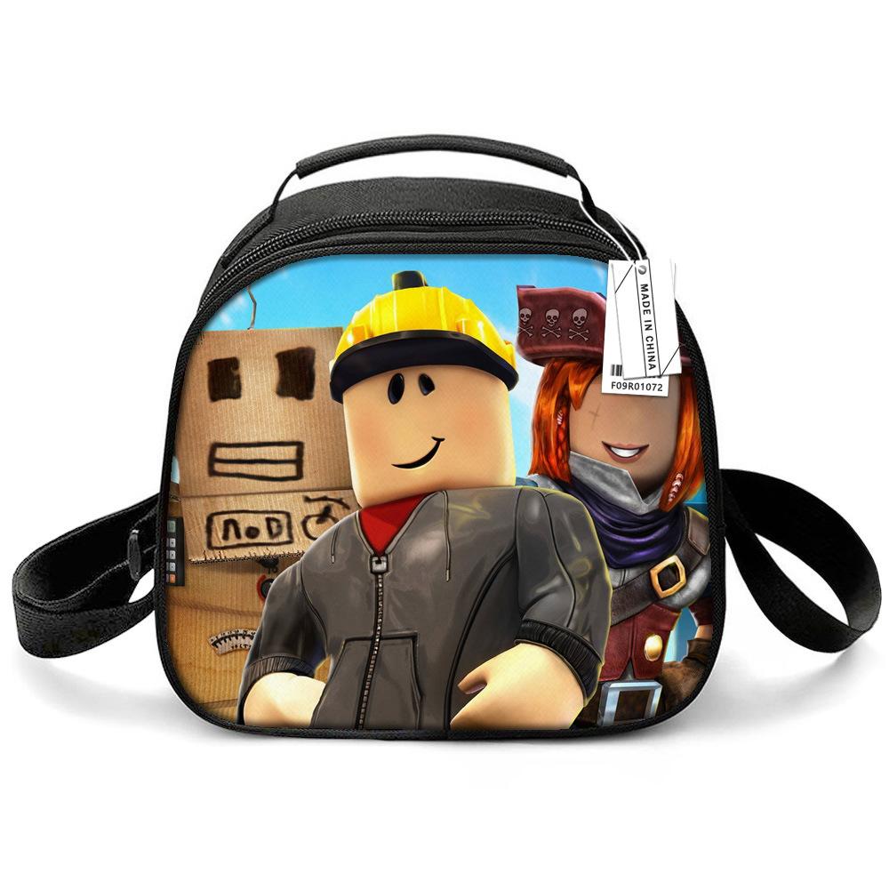 Lunch Bag Primary School Picnic Bag Round Ice Pack Rob Ross Printed Shoulder Portable Cartoon Meal Bag