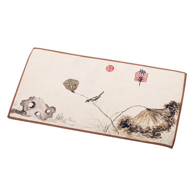 Chinese Style Guochao Creative Rectangular Tea Banquet Thickened Absorbent Tea Towel Kung Fu Tea Ceremony Accessories