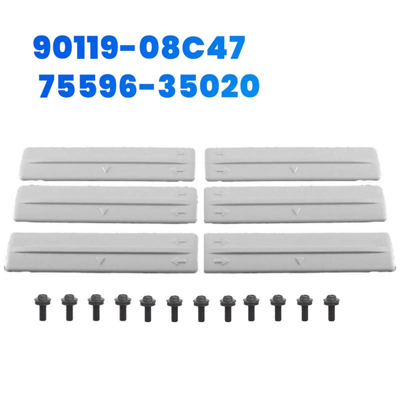 6 Stück Dachablaufleiste Abdeckkappe Zierleistenclips Mit Schrauben 75596-35020 Für Toyota FJ Cruiser 07-14 RAV4 Lexus 90119-08C47-A87Q