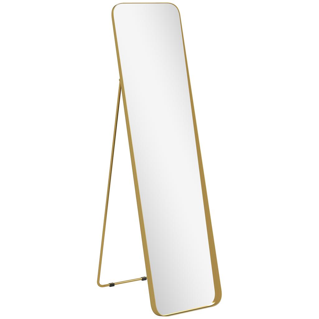 40 x 160 cm Rectangular Full Length Mirror - Gold Tone