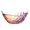 Contemporary Feathered Themed Glass Serving Dish Spacious And Stable For Fruits Treats Or Centerpiece Decoration