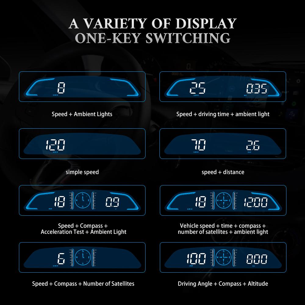 G3 GPS HUD Car Digital Speedometer Gauge Smart Head Up Display Security Over Speed Alarm Compass Clock Odometer Fit All Cars