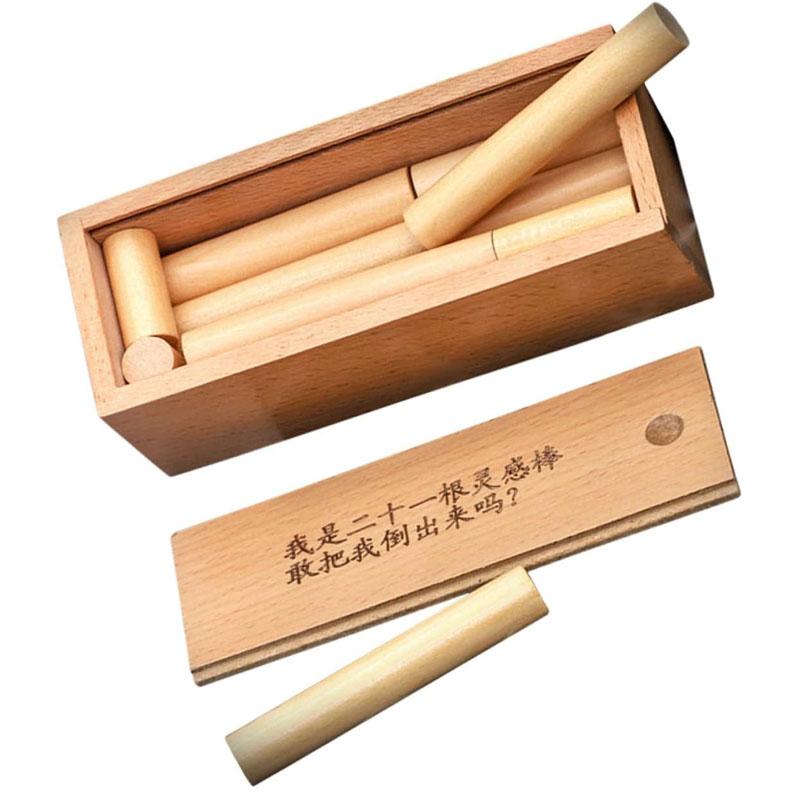 Impossible Brain Teaser Sticks Puzzle Wooden Luban Box Problem Solving Toys For Kids Boys Girls IQ Test Logic Challenges