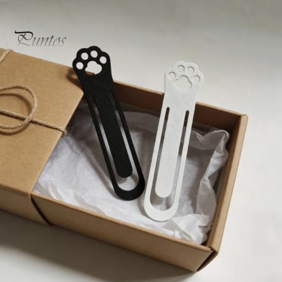 Non-scratch Book Marker Cat Paw Bookmark, 3D Printed One-Piece Mold, Elastic Stable Smooth Edge Bookmark Hold Hollow Clip for Reading Accessory