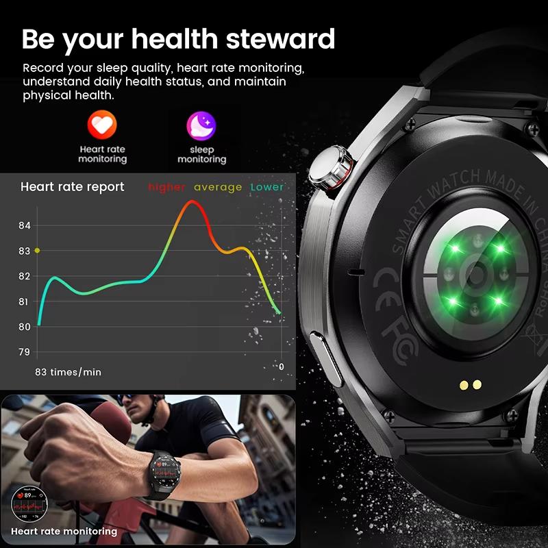 2025 Nouvelle Montre Connectée Homme Tracker GPS Écran AMOLED HD Fréquence Cardiaque Appel Bluetooth NFC Étanche Sports Extérieur Fitness Montre Connectée