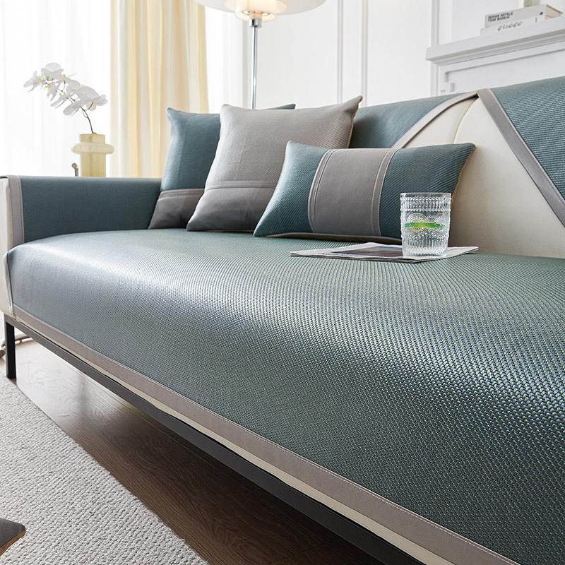 Summer Ice Silk Sofa Cushion, Non-Slip Mat, Seat Cushion, Washed All-Season Universal Cool Cushion, Rattan Mat, Sofa Cover, Ice Cushion