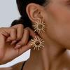 Elegant Retro Sunflower Sun Earrings Multifunctional Fashion Jewelry for Women Daily Party Gathering