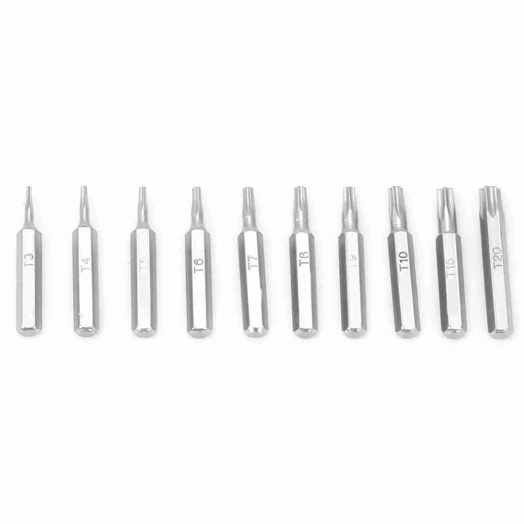 10PCS 4mm Shank Star Screwdriver Bits Set Repair Tools T3 T4 T5 T6 T7 T8 T9 T10 T15 T20