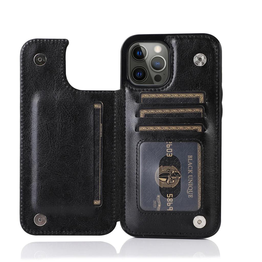 Flip Leather Wallet Phone Case for Aplle iPhone XS XR 11 12 13 14 15 16e 16 Pro Max Plus with Card Holder Kickstand