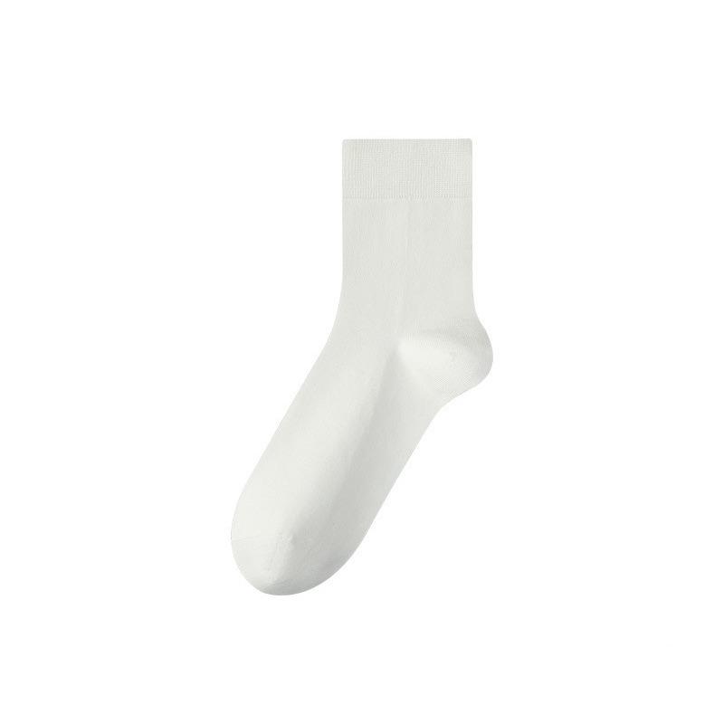 Autumn and Winter Men's Black Business Socks, Men's Socks, Pure Cotton Sweat-absorbing and Deodorizing Mid-calf Socks, Antibacterial Long Calf