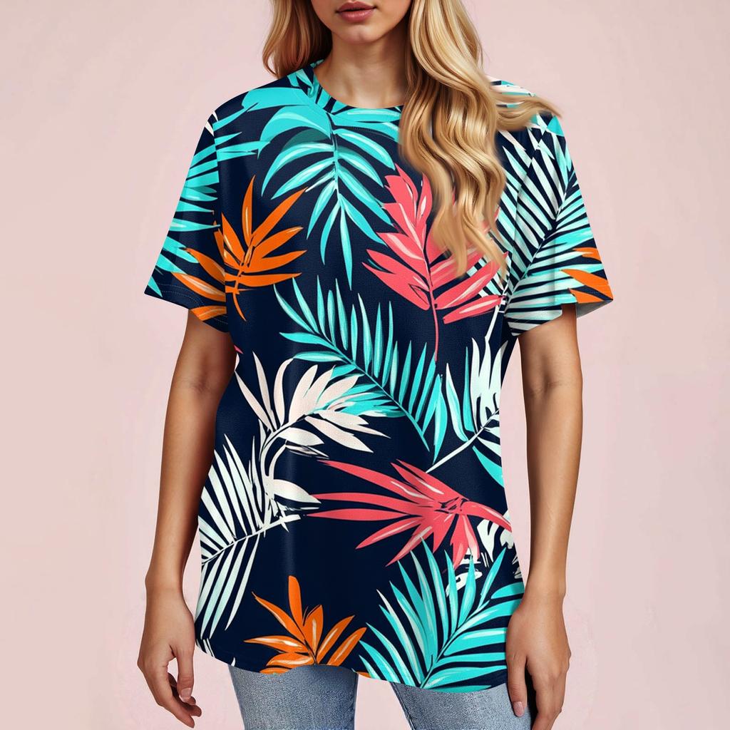 Modisches, lässiges Pullover-Oberteil mit kurzen Ärmeln und Rundhalsausschnitt für Damen