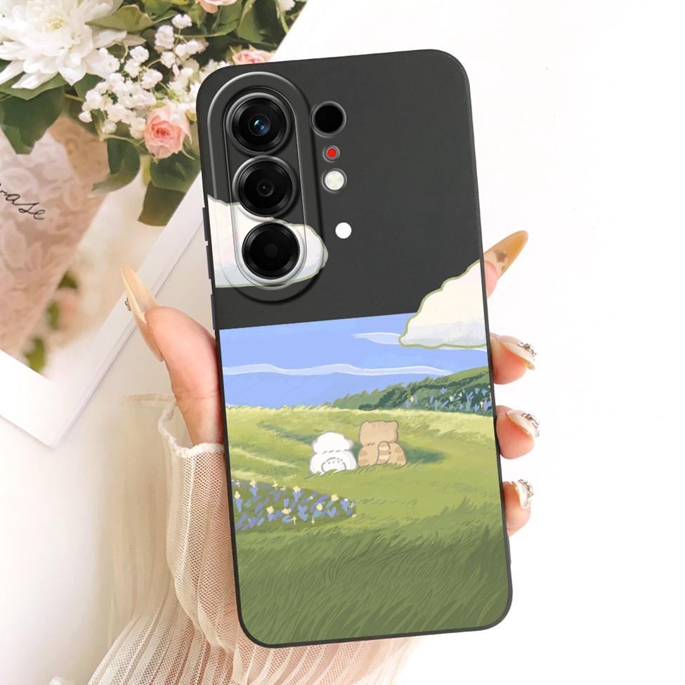 Hülle Für Tecno Camon 50 4G Cover CN5 Luxus Mode Blumen Kawaii Niedlich Bemalt Stoßfest Silikonhülle Für Techno Camon 50 4G