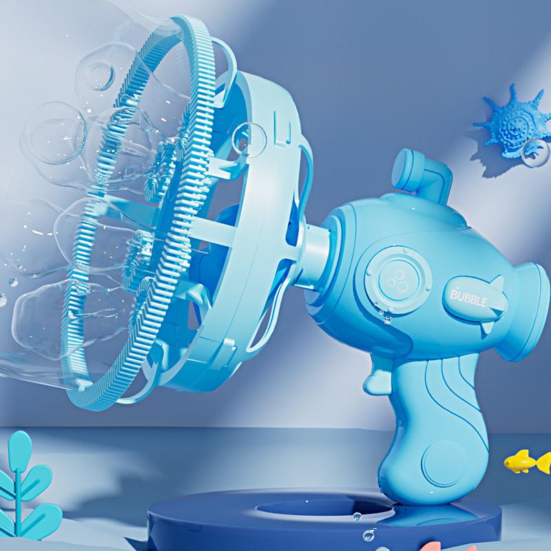 Kid Electric Handheld Bubble Machine Toy Double-layer Bubble Fan Bubble Gun with Bubble liquid Outdoor Interaction PartyToy Gift
