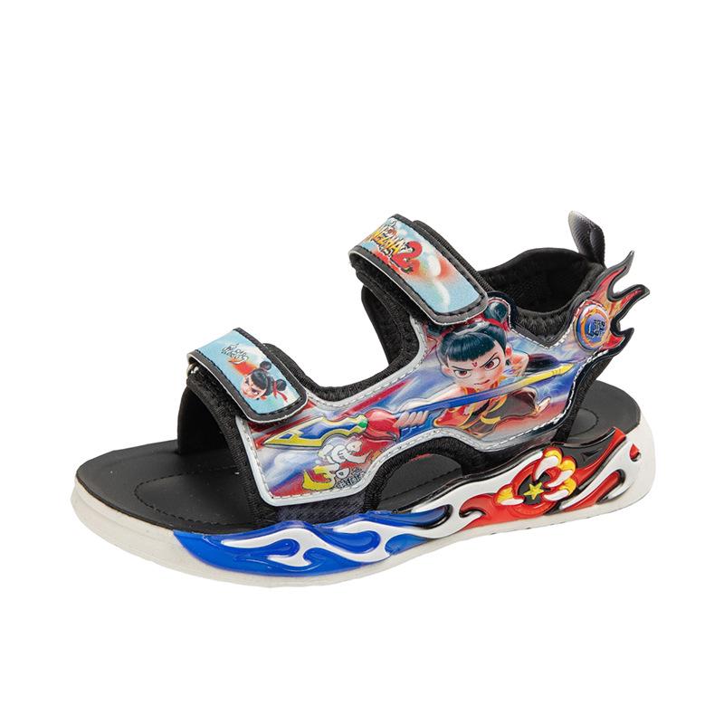 Nezha Boys Cartoon Summer Sandals - 2025 Casual Sports Beach Shoes for Kids 25 красный