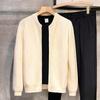 Men's Spring & Autumn Double Zipper Cardigan: Trendy Solid Color Knitwear Sweater