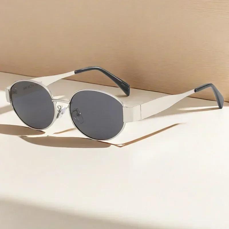 Ovale Zonnebrillen voor Dames Heren Trendy Metalen Frame Zonnebrillen Klassieke Tinten