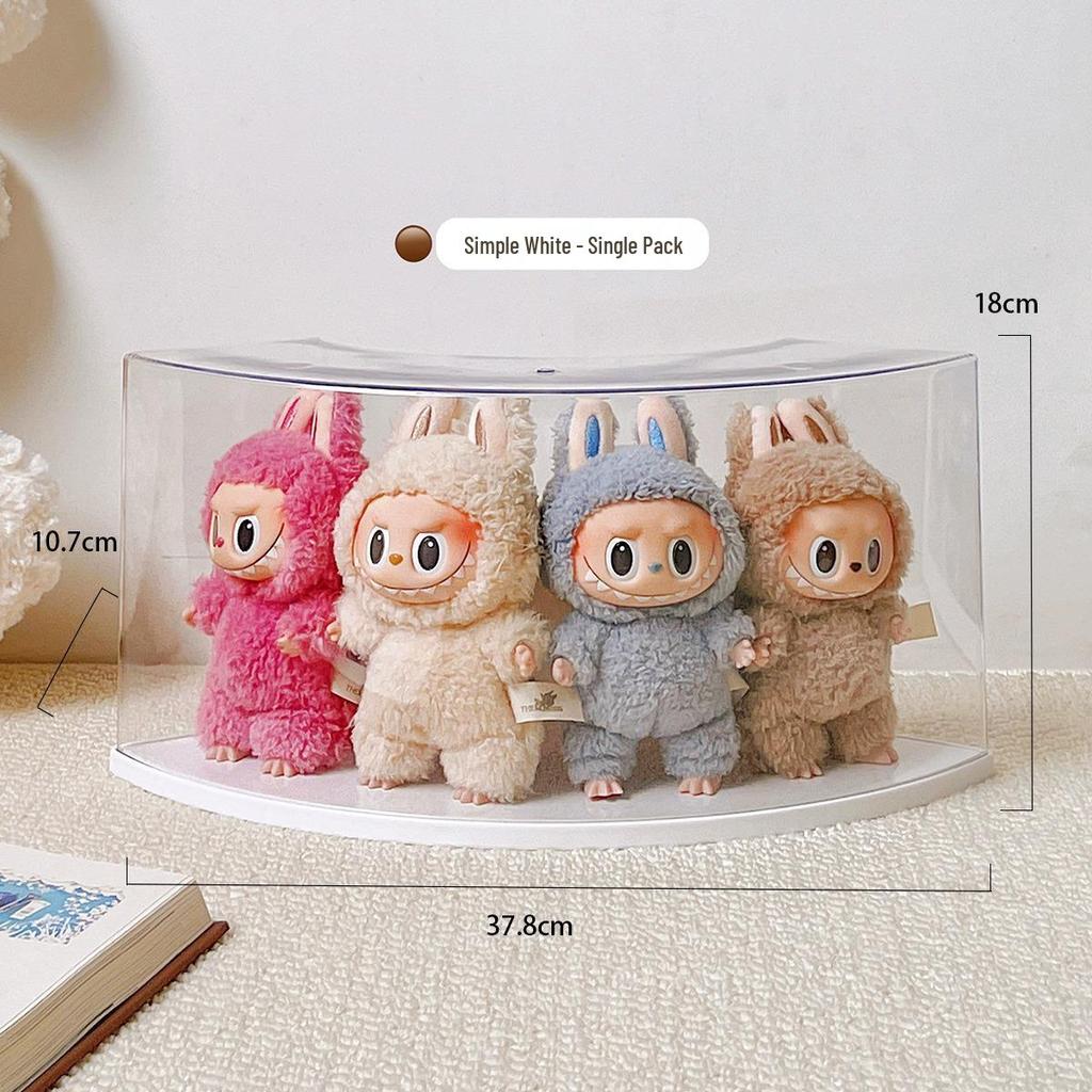 Rotating Labubu Plush Figurine Display Box and Stand