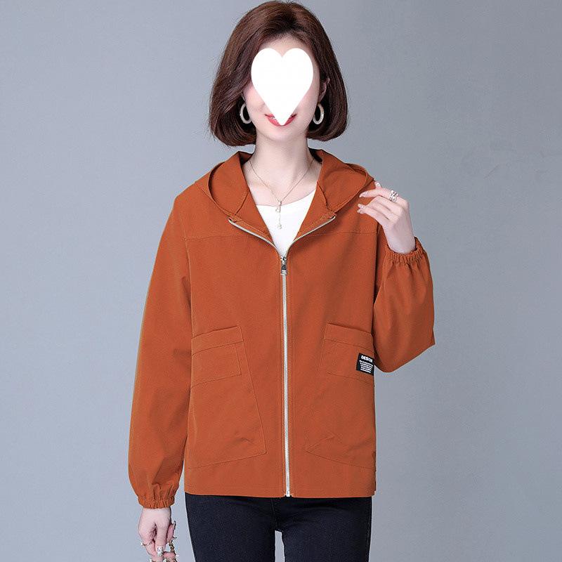 Hooded Short Jacket Women's Spring and Autumn Casual Loose Western Style Age-reducing Jacket