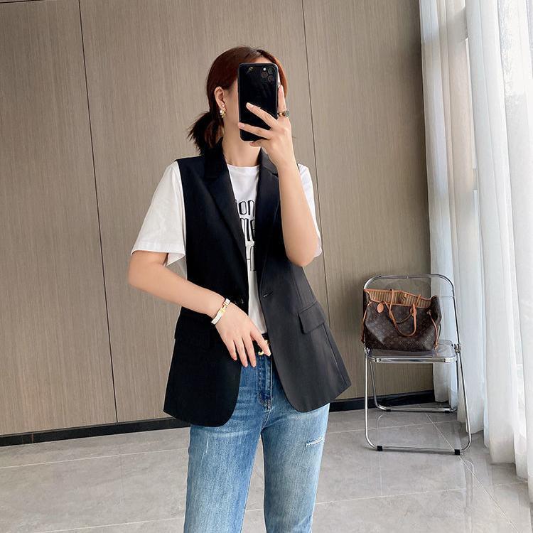 Frühling Herbst Elegant Minimalistisch Damen Oberbekleidung Anzugjacke Weste