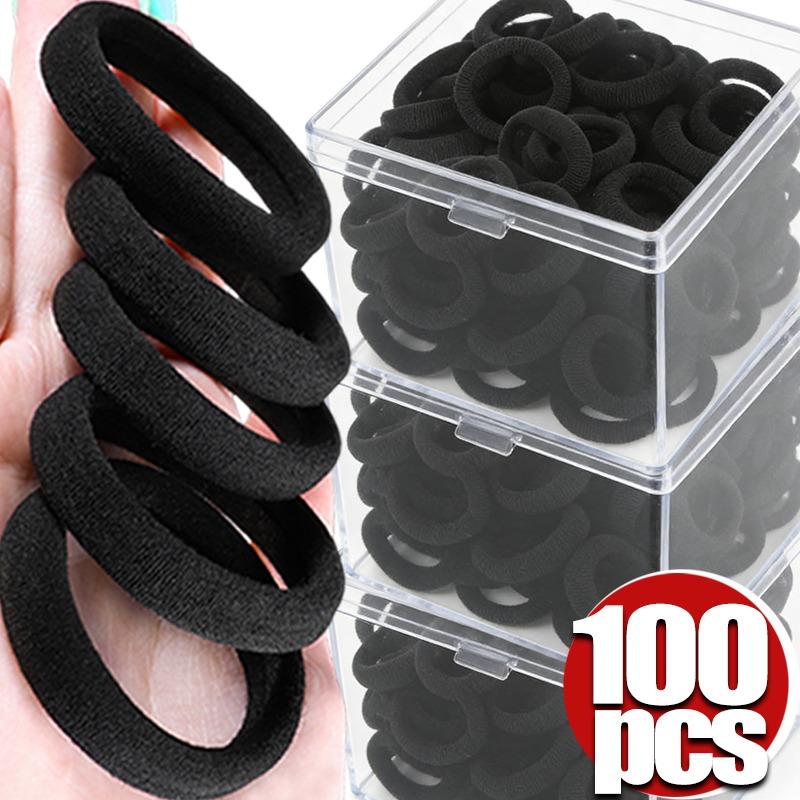 100-10pcs Bold Headbands Black Simple Hair Tie High Elasticity Durable and Does Not Damage The Hair Elastic Band Headband