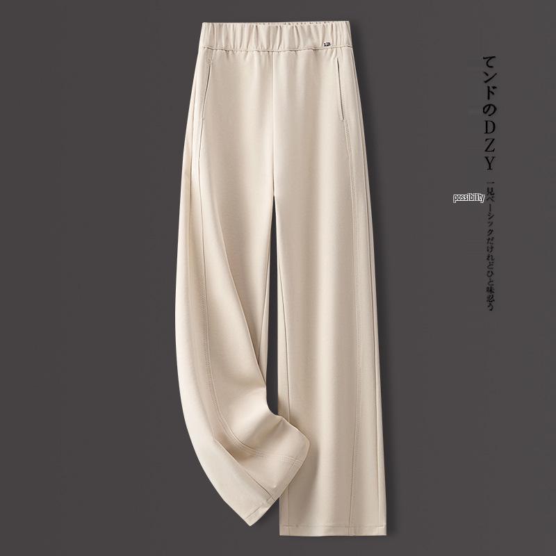 

Женские фиолетовые драпирующиеся брюки с широкими штанинами - Коллекция весна/осень 2025, прямые до пола, в стиле банан S (85-95 jin) кремовый