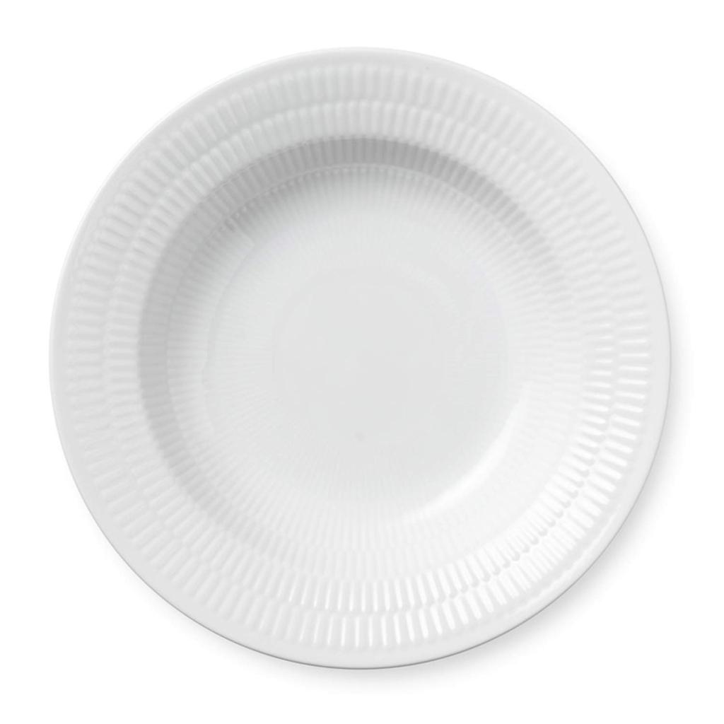 [Officially Imported] Royal Copenhagen White Fluted Deep Plate, 21cm, 1017400