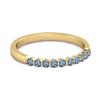 London Blue Topaz Half Eternity Design Band Ring - 925 Sterling Silver Gold Vermeil
