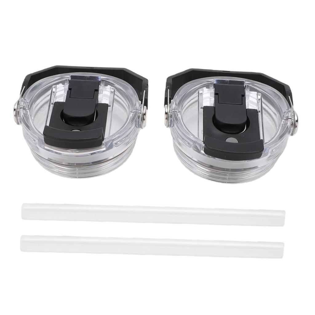 2pcs Replacement Flip Straw Lid with Handle Leakproof Flip Top Water Bottle Lid for 30oz Stainless Steel Cup