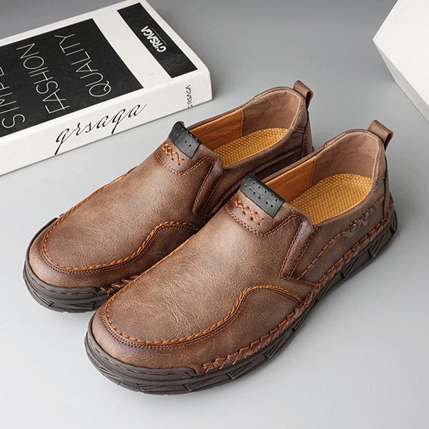 Fashion Casual Genuine Leather Men Shoes Soft Sole Designer Business Slip On Comfortable Driving Shoes Plus Size 38-48