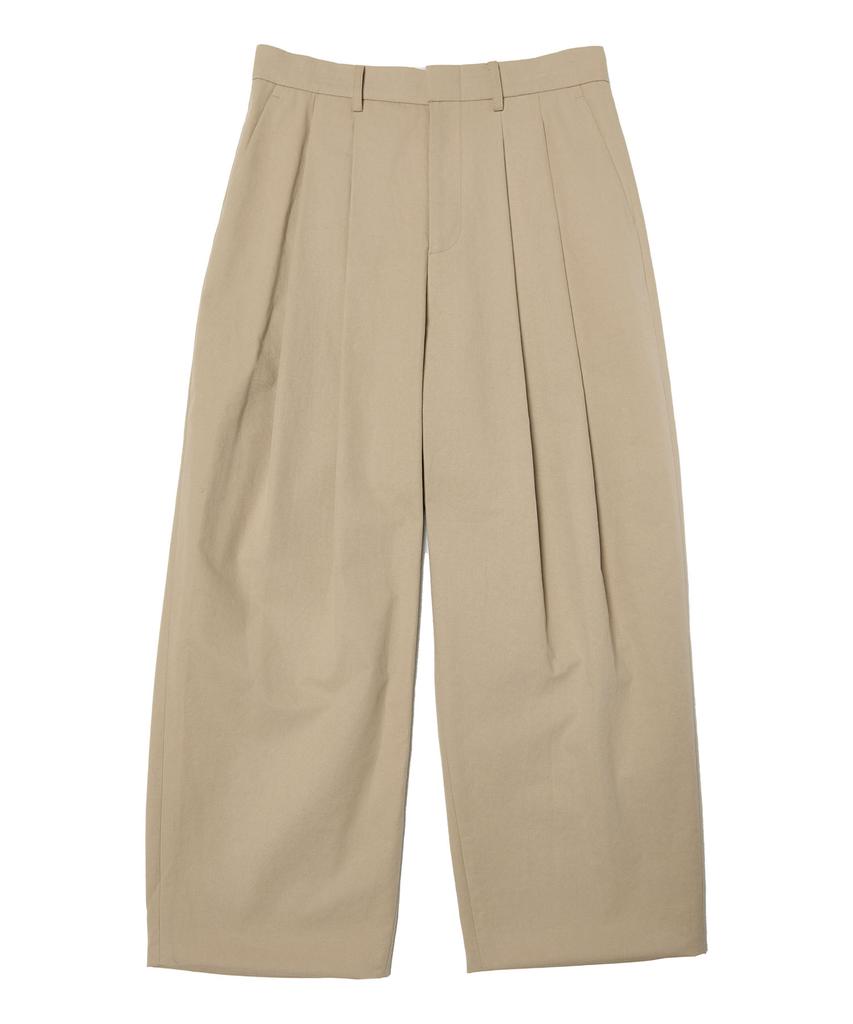 TEN PAST SEVEN Pleated Cotton Pants - Beige