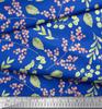 Soimoi Black Japan Crepe Satin Fabric Red Berries & Leaves Printed Craft Fabric by the Metre 42 Inch