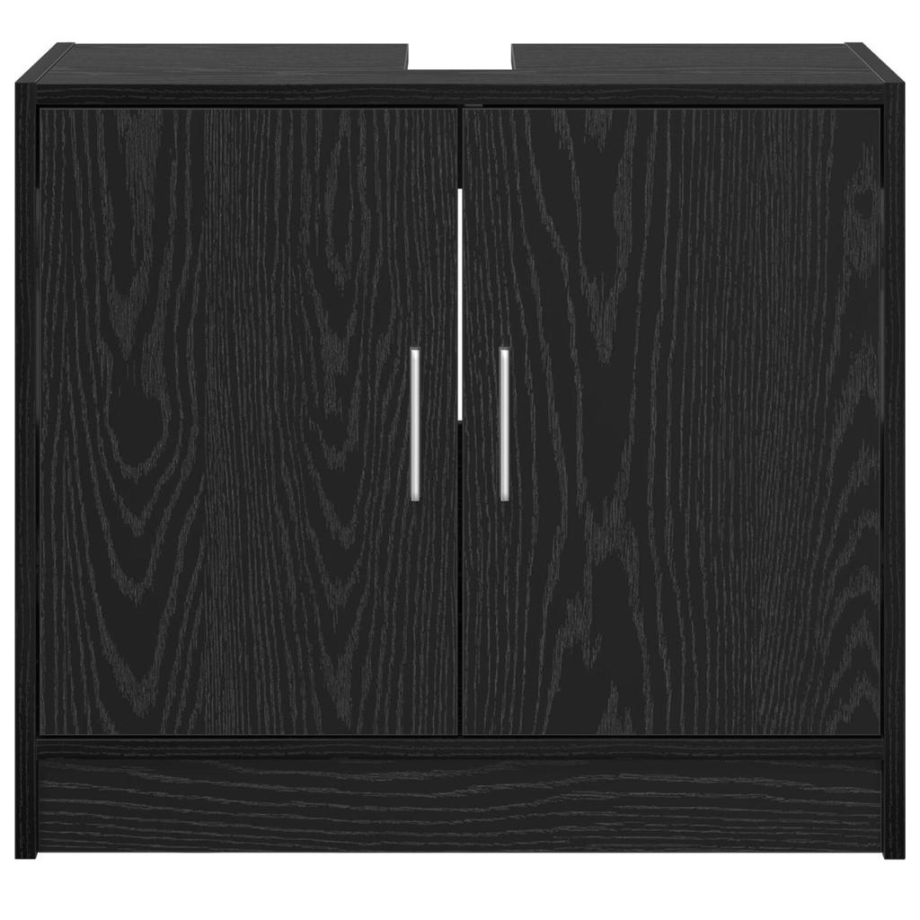 1 Piece Cabinet Under Washbasin In Black Bathroom, Large Storage Space with Double Doors, Storage Cabinet for Miscellaneous Items, 63x29x55 Cm