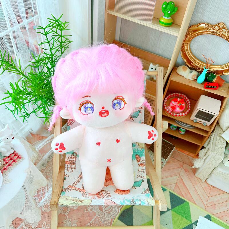 In Stock Ready to Ship 20 cm K-pop Plush Cotton Idol Dolls Naked Bare Doll With Plastic Bone PVC Skeleton Bracket