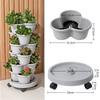 New Vertical Tower Stackable FlowerPot Multi-layer Plastic Flower Pot with Movable Casters Strawberry Planter Tower Home Garden