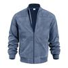 Men's Retro Suede Stand Collar Jacket - Loose Fit, Zipper Cardigan Coat, Trendy and Fashionable for Autumn/Winter