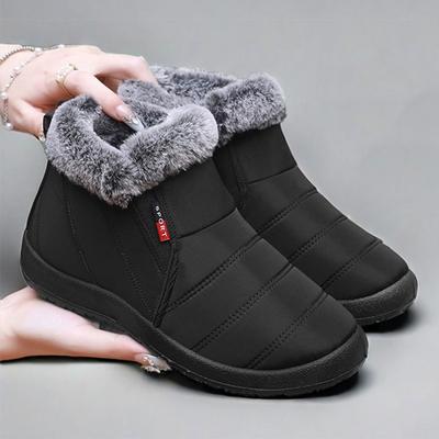 Women'S Boots Warm Fur Boots For Winter Shoes Woman  New Ankle Boots Slip On Snow Botas Mujer Winter Footwear Women Black