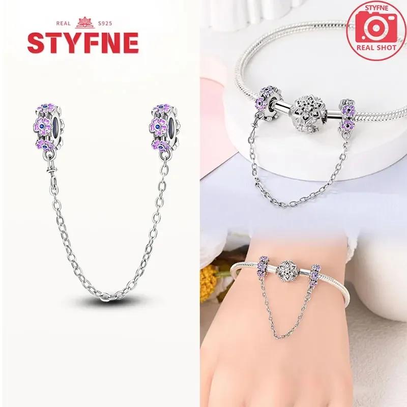 Coração Estrela de Cobre e Flor da Lua Corrente de Segurança para Mulheres Joia Fina Usável Presente Pulseira Original Contas DIY