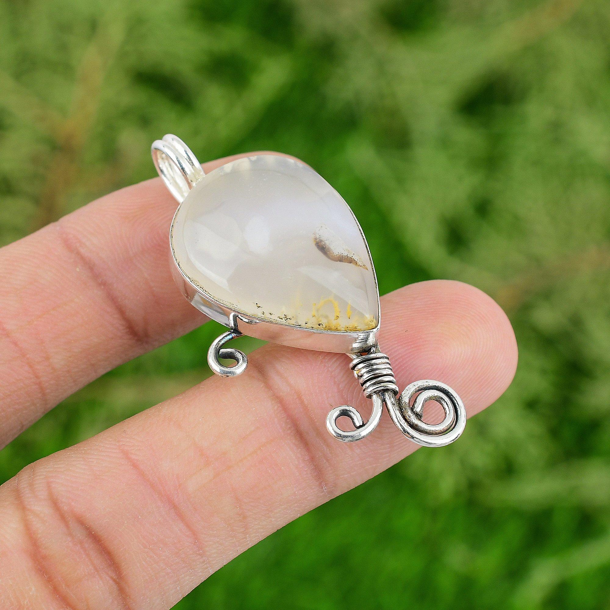 

Montana Agate Pendant 925 Sterling Silver Pendant Wonderful Gemstone Jewelry Handmade Pendant Gifts For Her